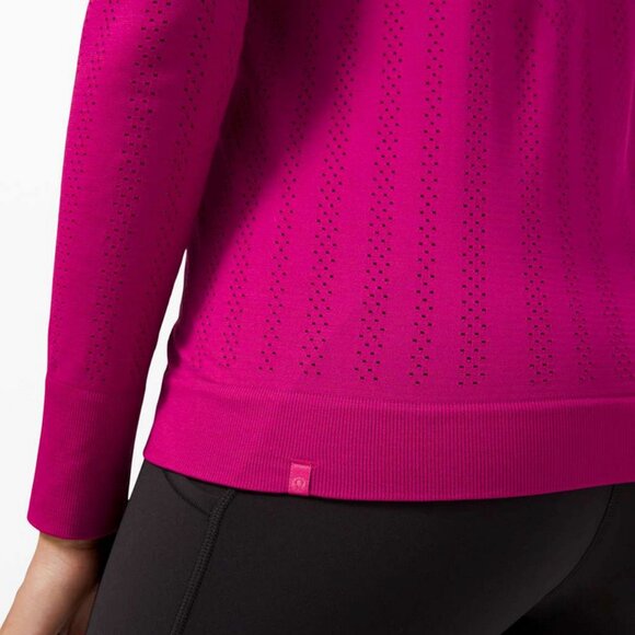 Lululemon Swiftly Breathe Long Sleeve 12 Ripened Raspberry - Picture 3 of 8